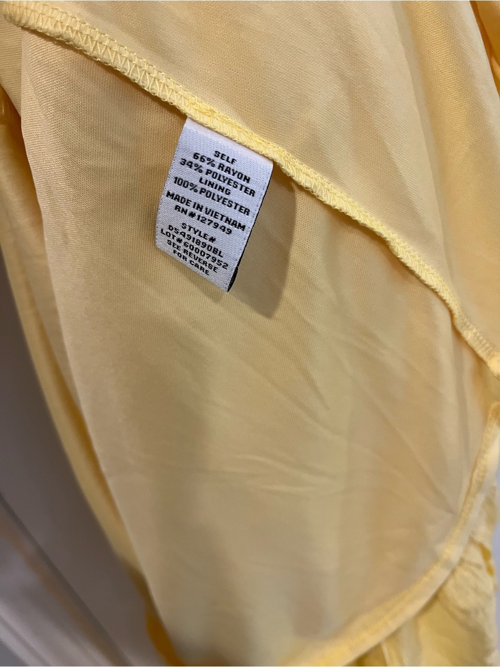Emma & Michele Yellow Ruffle-Sleeve Tiered Dress - Picture 6 of 8
